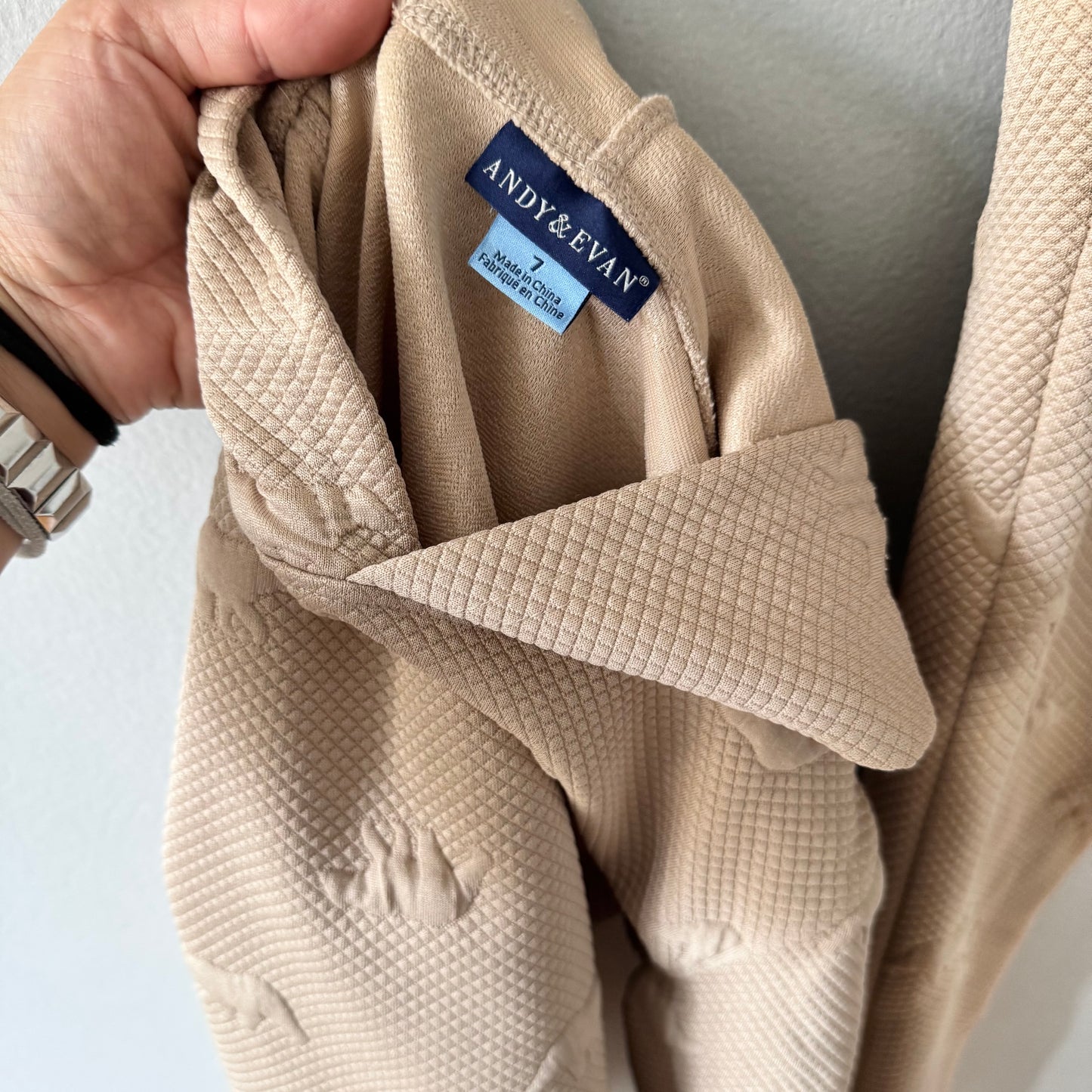 Andy & Evan / Beige crew set / 7Y