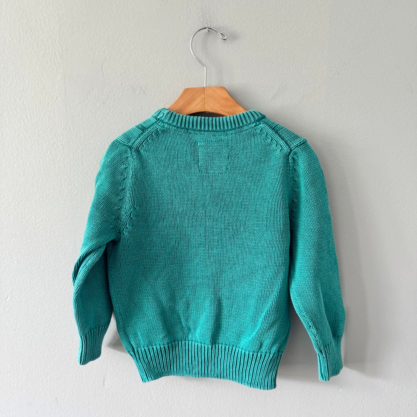 H&M / Green cable knit pullover / 2-4Y
