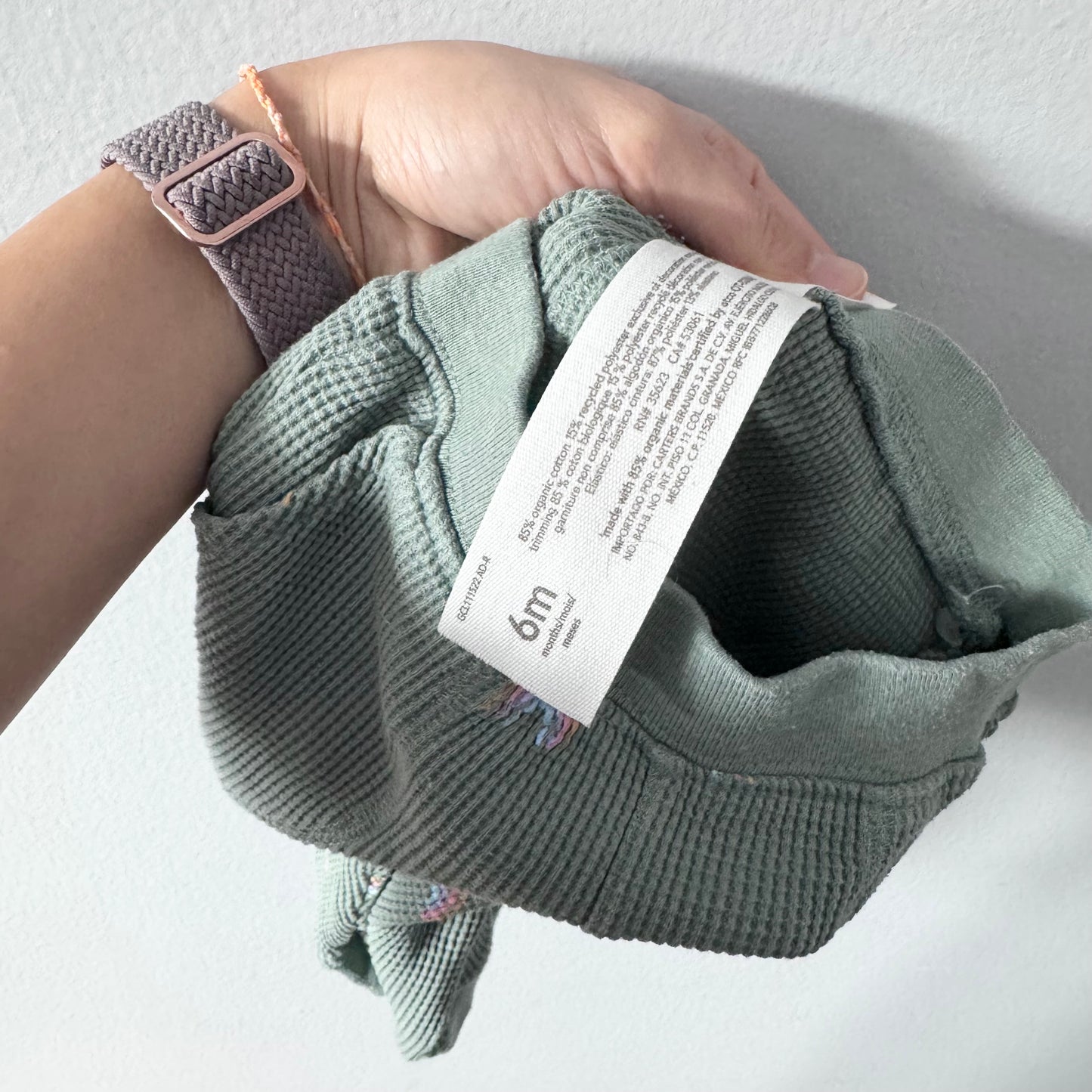 Little Planet / Green x rainbow waffle set / 6M