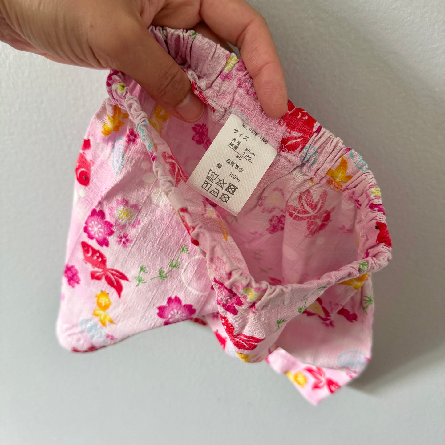 No brand / Japanese summer kimono set - pink / 90cm(18-24M)
