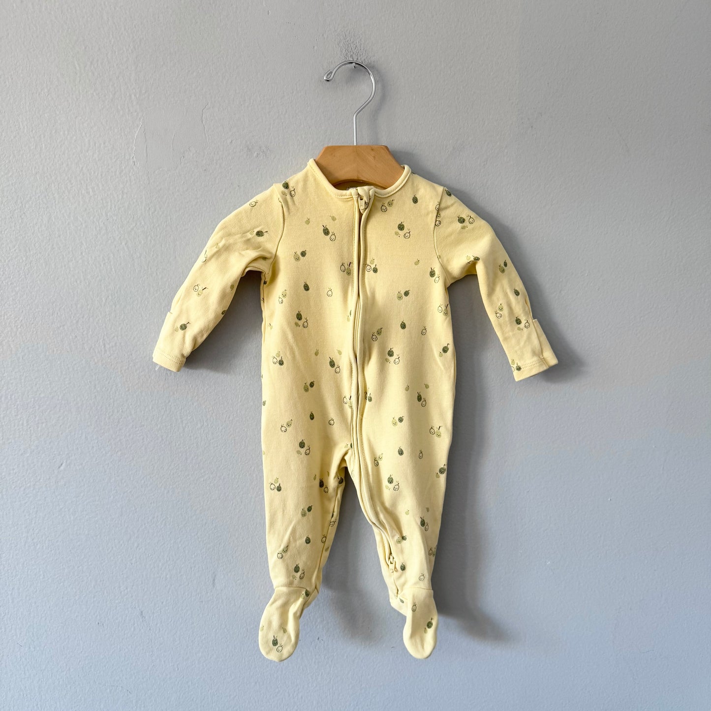 John Lewis / Yellow x olive romper / 3-6M