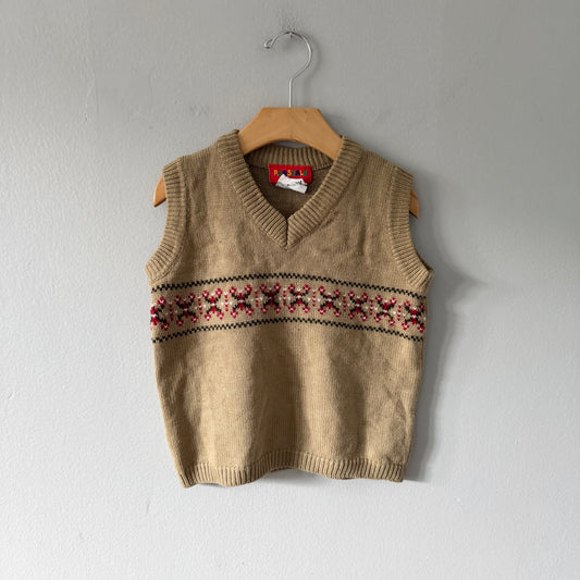 Vintage / Ragscals brown knit vest / 3Y