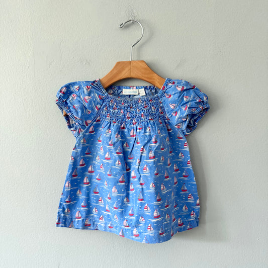 Jojo maman bebe / Blue x yacht blouse / 12-18M