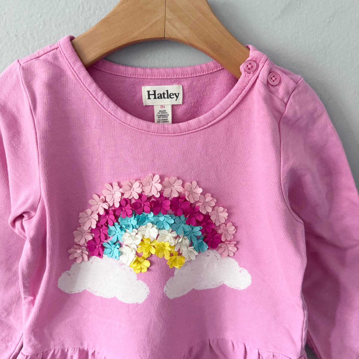 Hatley / Pink x rainbow long sleeve dress / 3T