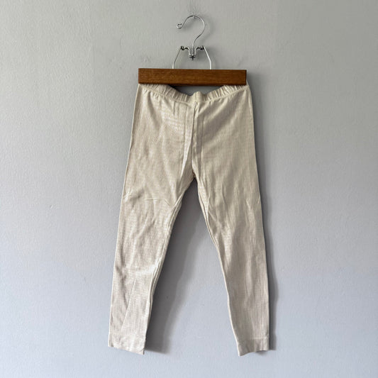 Miles the label / Beige x silver leggings / 6Y