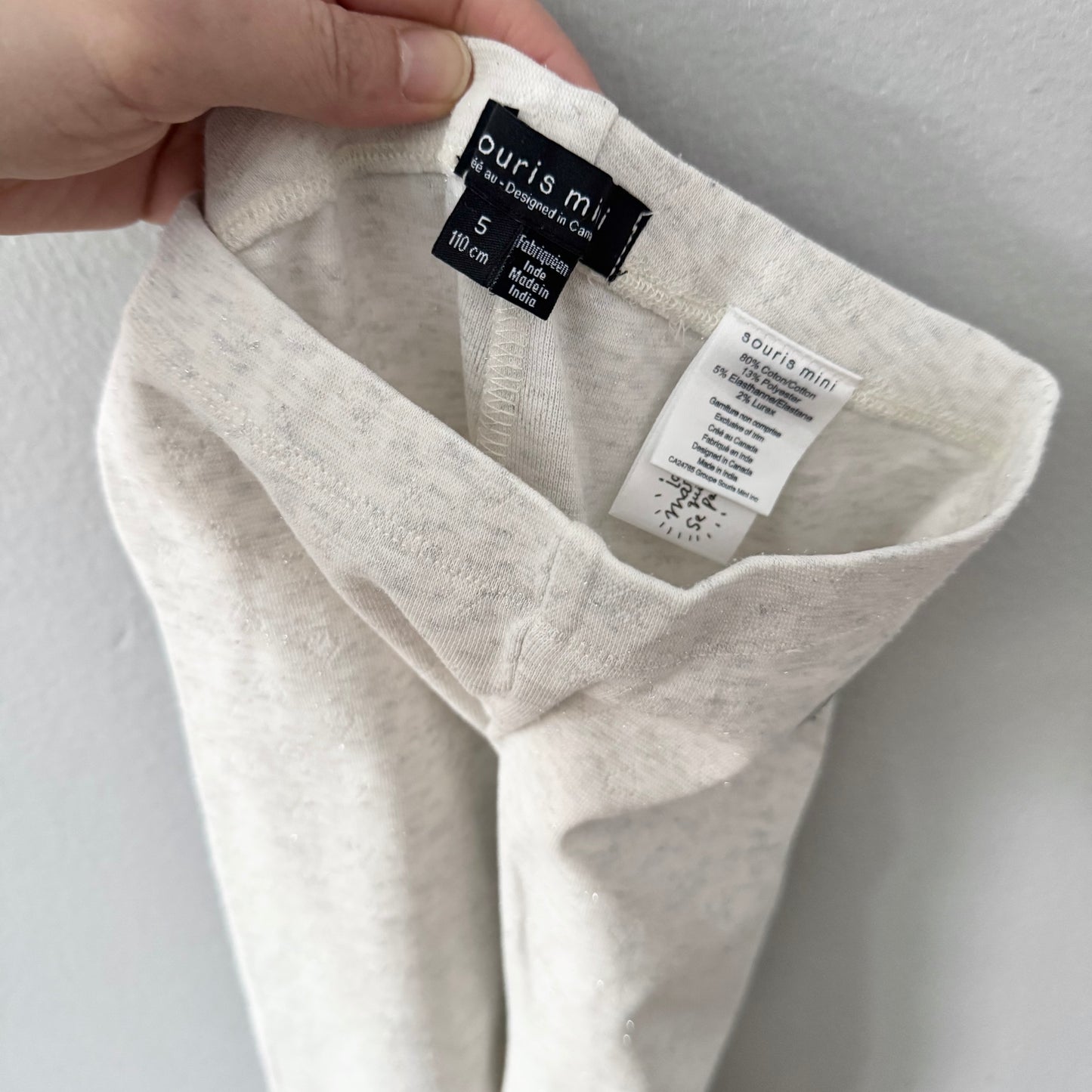 Souris mini / Light grey x glitter leggings / 5Y