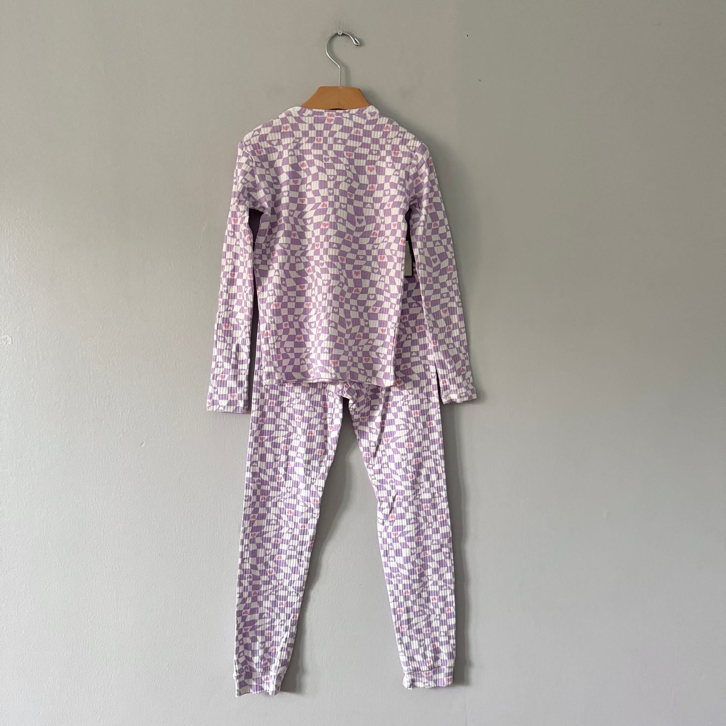 H&M / Purple x heart pajama set / 9Y