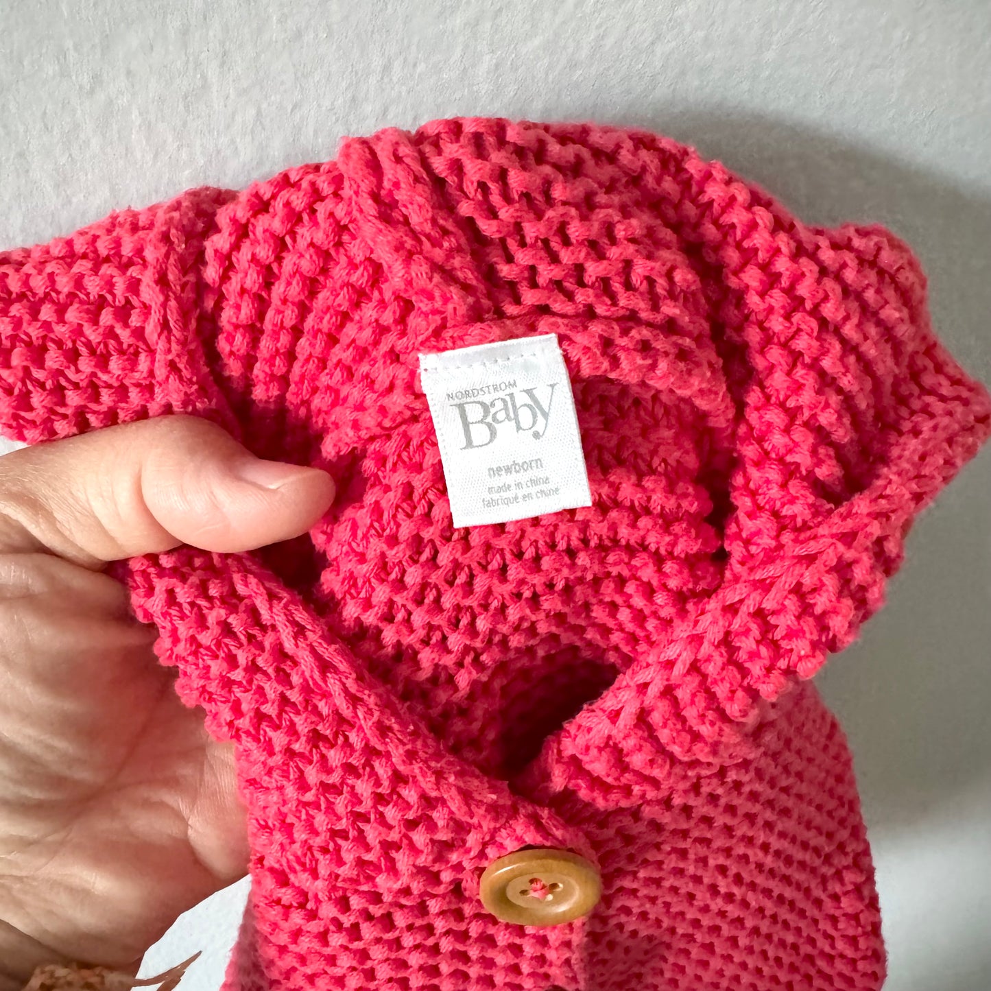 Nordstrom baby / Red cotton knit jacket / NB