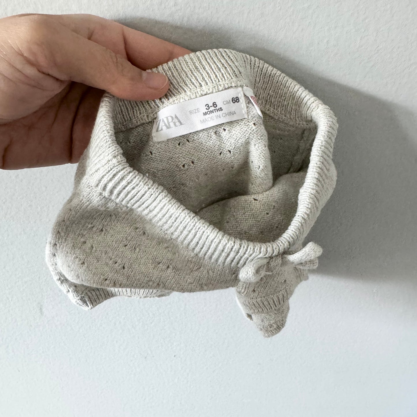 Zara / Bloomer en maille gris clair / 3-6M