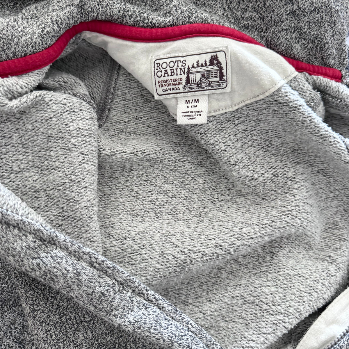 Roots / Salt and pepper crew romper / 6-12M