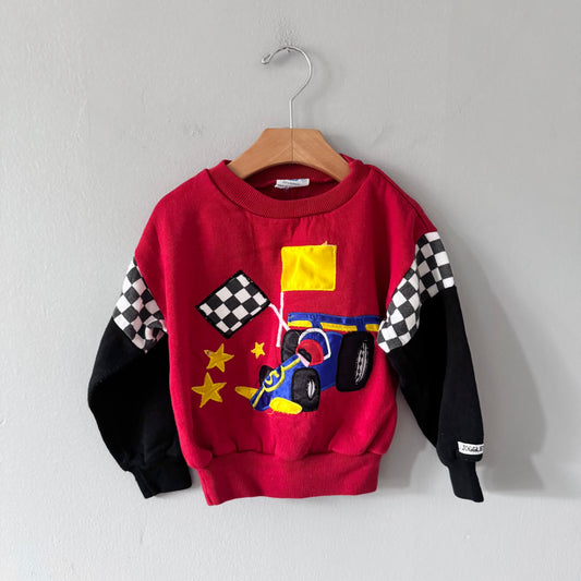 Vintage / Red black race sweatshirt / 4T