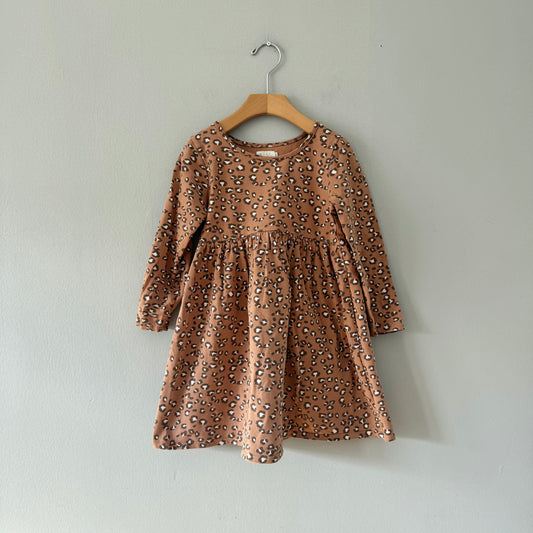 Rise little earthling / Brown leopard dress / 4-5Y