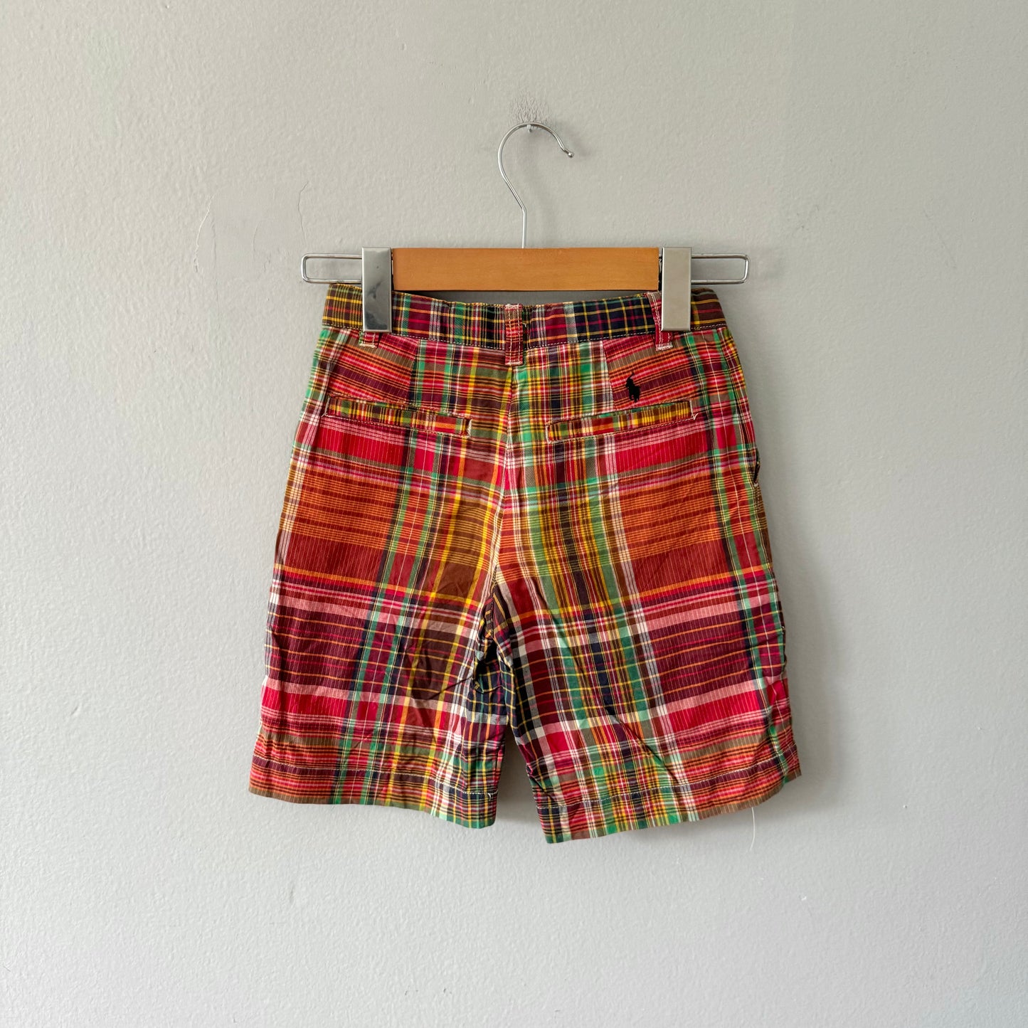 Polo Ralph Lauren / Red, green checked short pants / 6Y