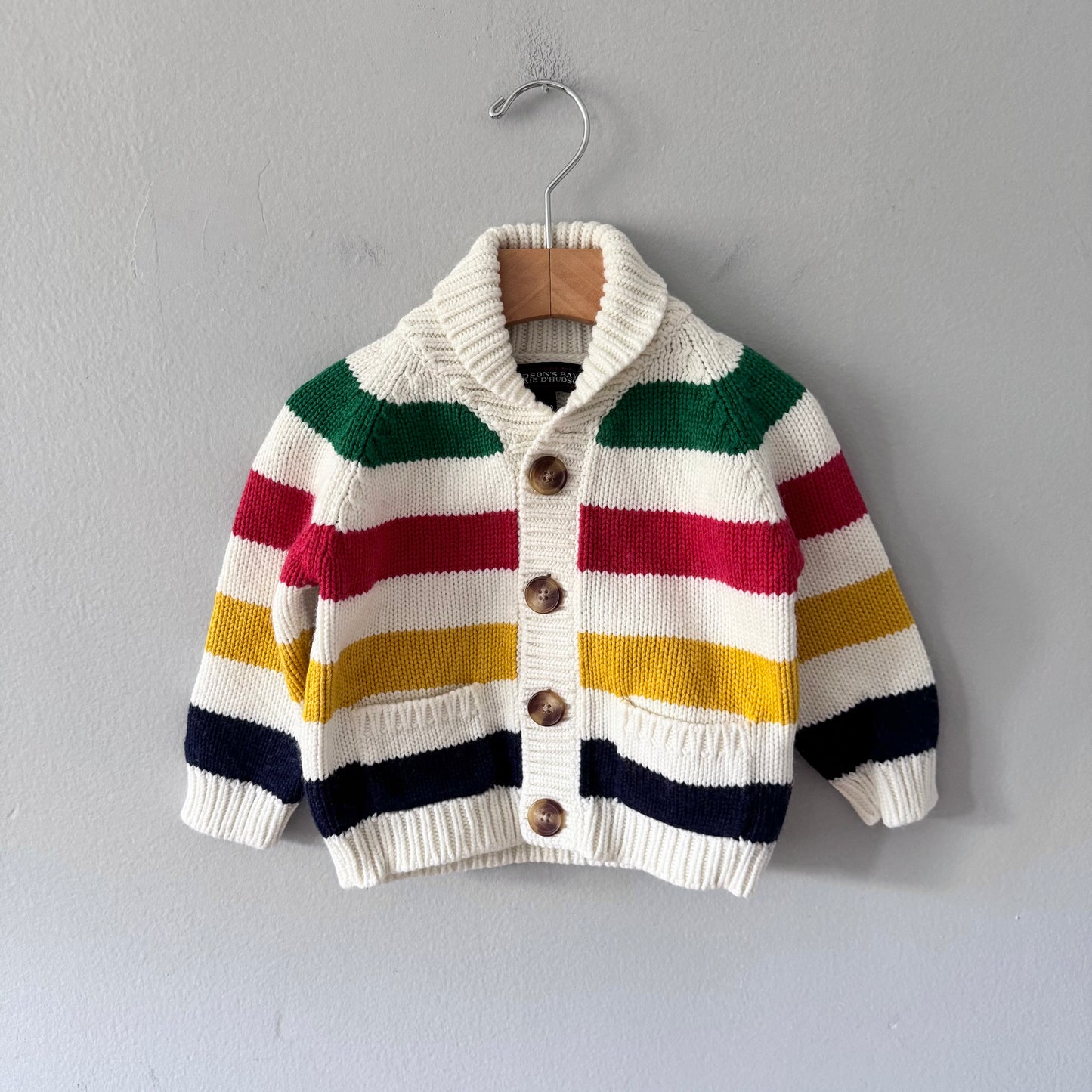 Hudson's Bay / Stripe cotton knit jacket / 6-12M