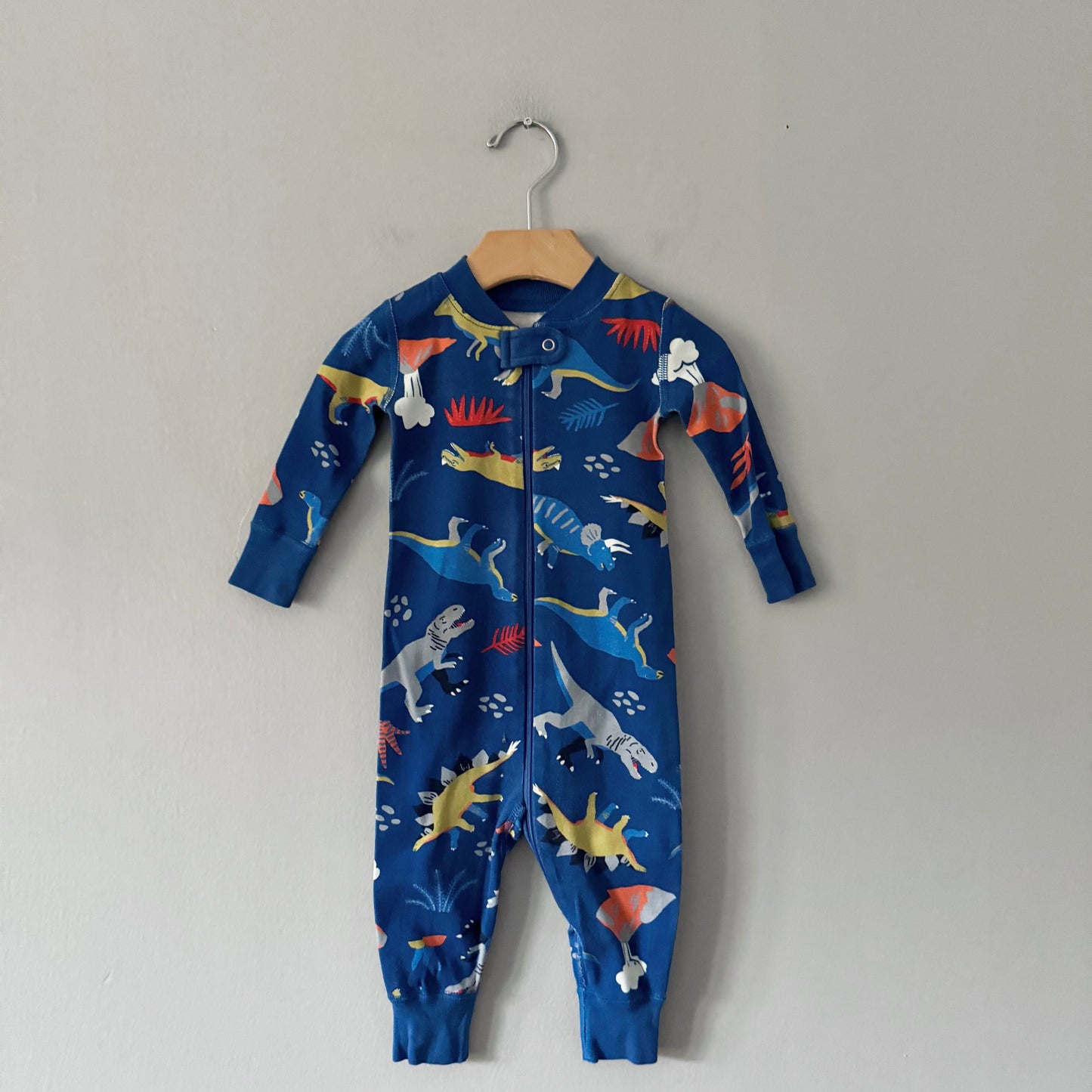 Hanna Andersson	/ Blue Dinosaur romper / 6M