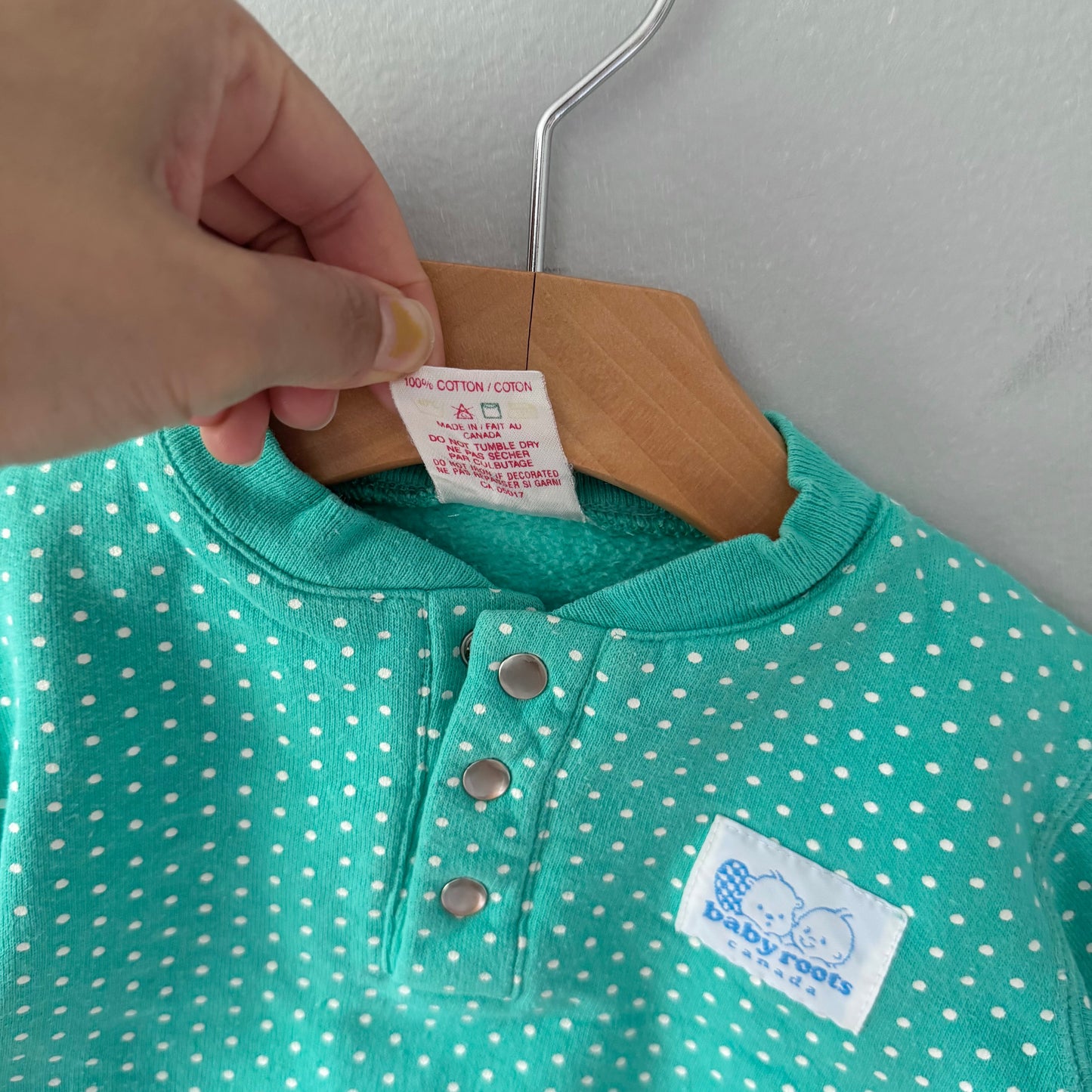 Vintage Baby Roots / Mint green sweatshirt / 6M