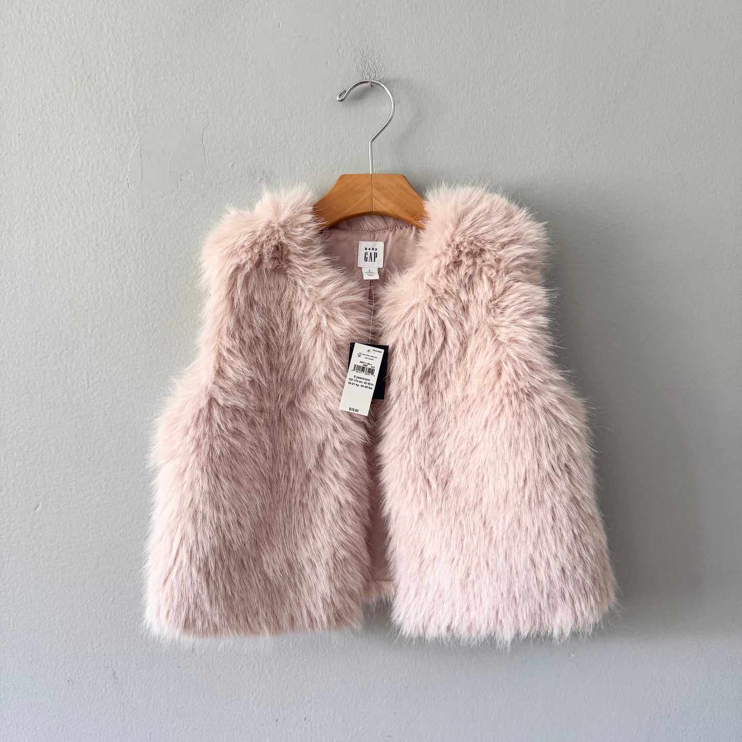 Gap / Beige pink sherpa vest / 5Y - New with tag