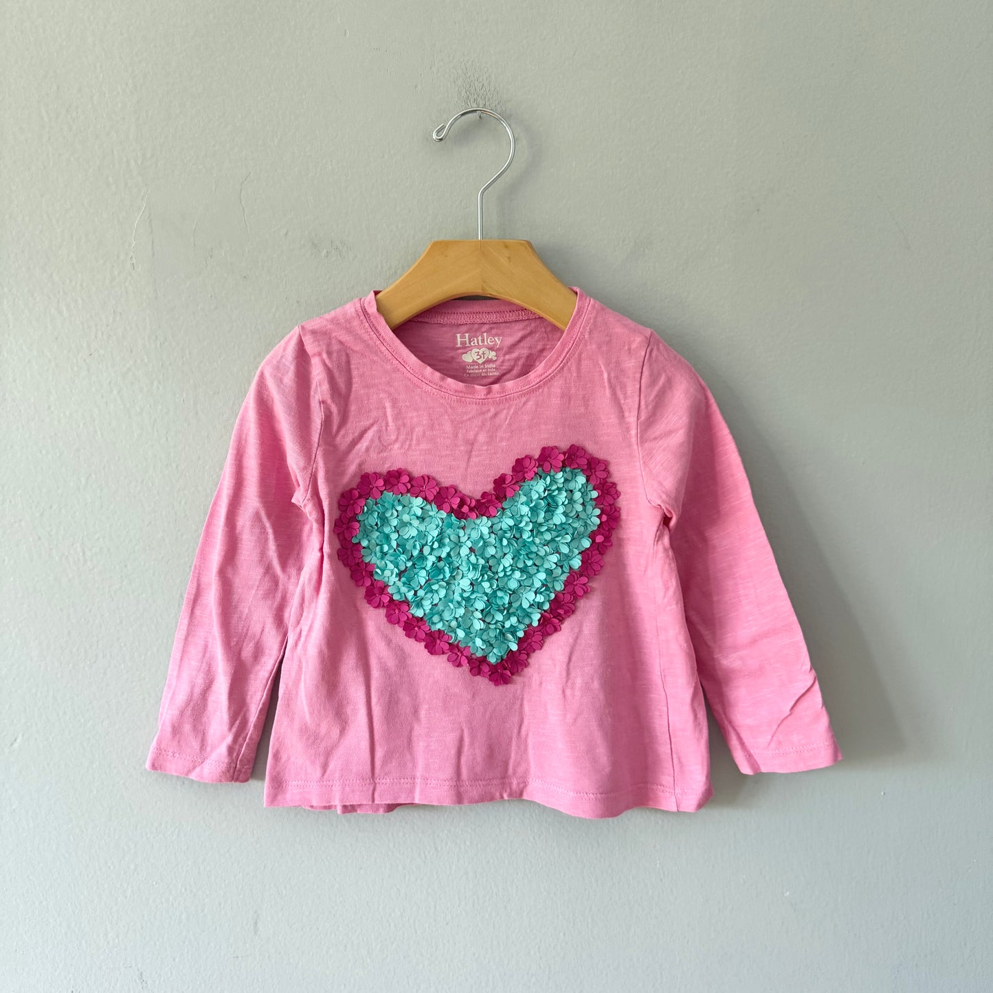 Hatley / Pink x heart long sleeve / 3T