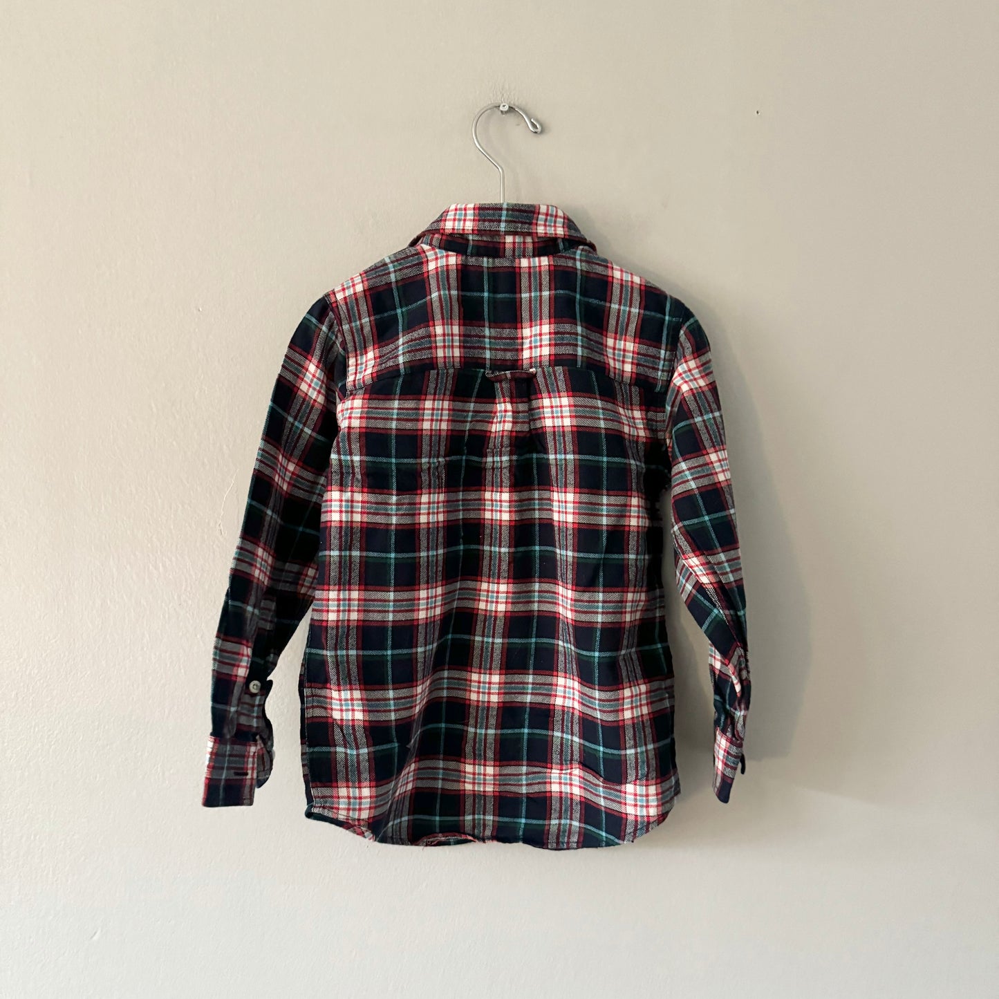 Lacoste / Navy x red flannel shirt / 4Y