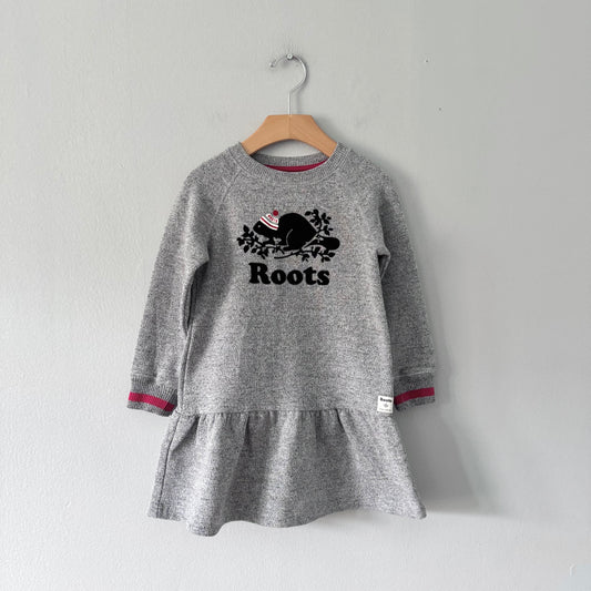 Roots / Salt and pepper crew dress / 3T
