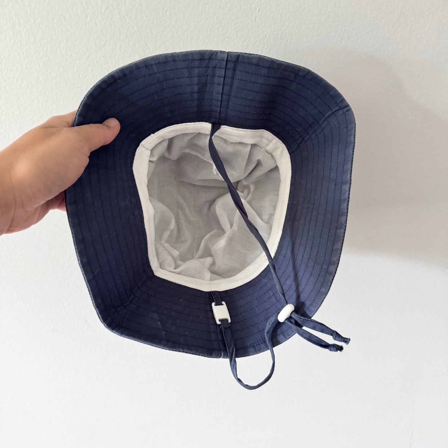 Jan & Jul / Navy cotton bucket hat / L(2-5Y)