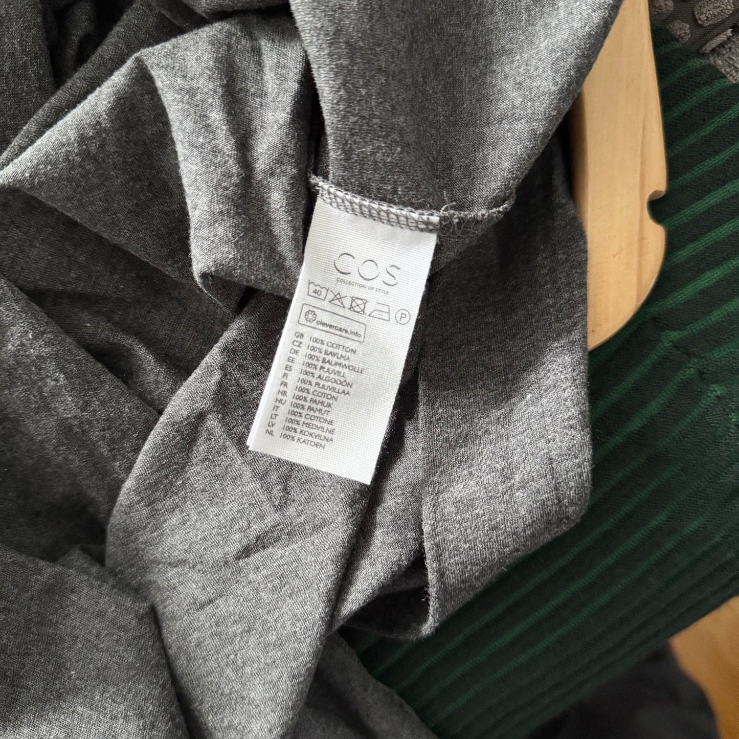 COS / Dark grey turtle neck cotton dress / Women L