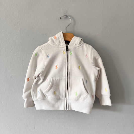 Polo Ralph Lauren / White zip up hoodie / 2T
