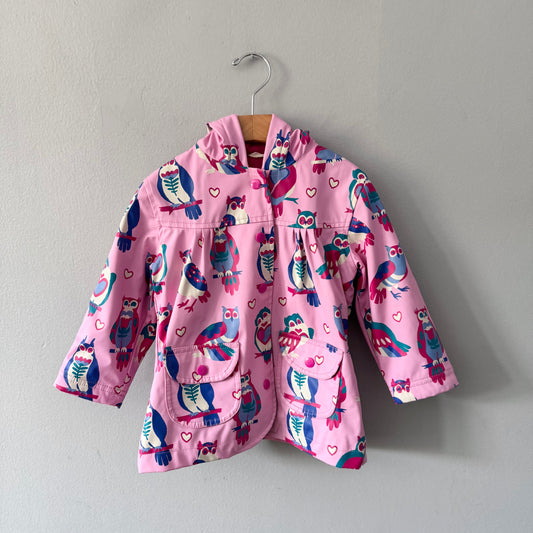 Hatley / Pink x owl rain jacket / 2Y