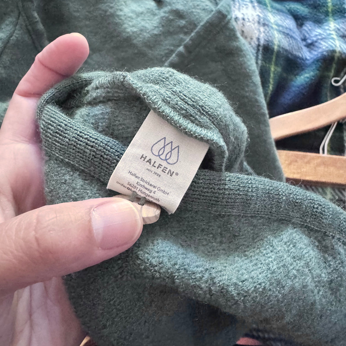 Halfen / Dark green swaddle merino wool / 0-3M