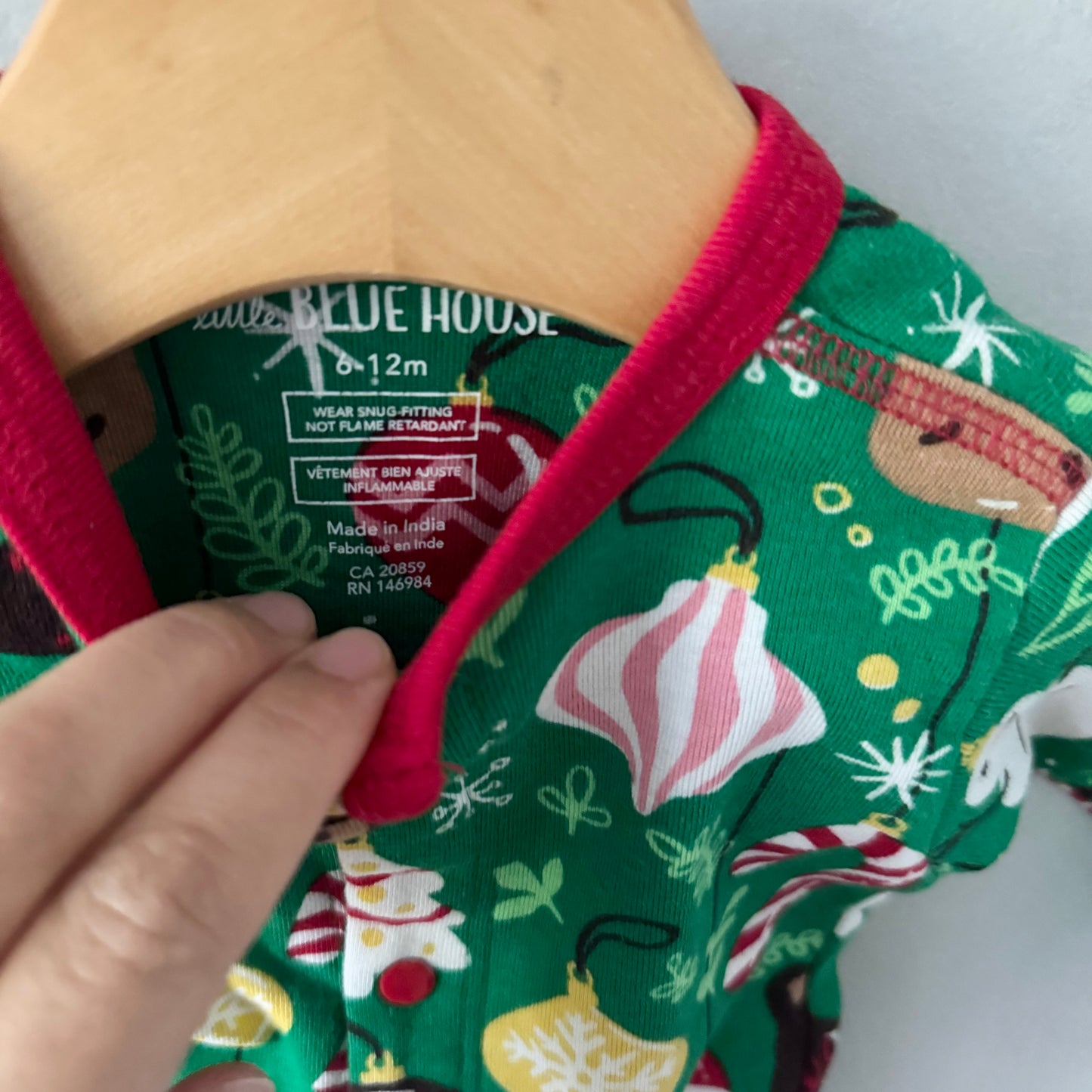 Little Blue House / Holiday romper / 6-12M