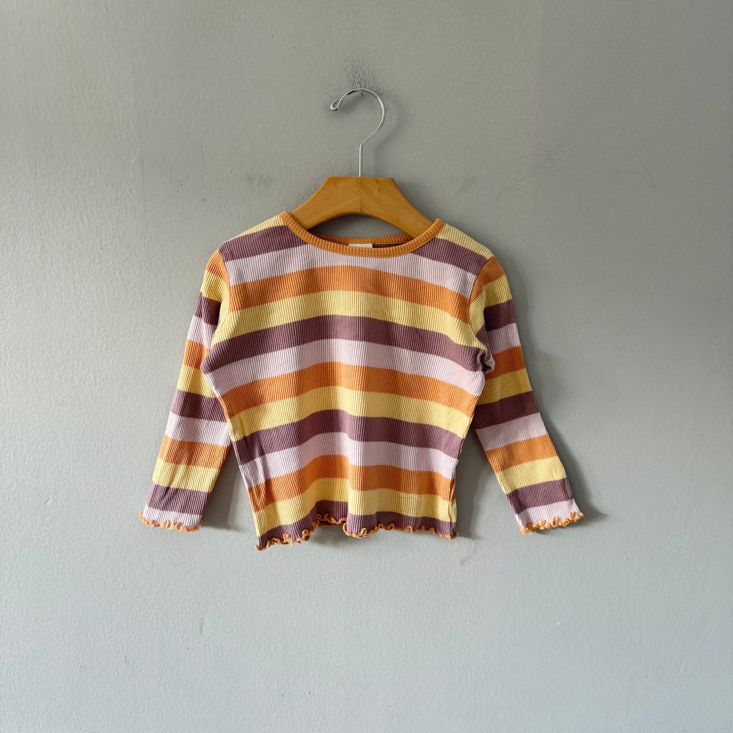 Alana / Orange purple stripe long sleeve / 98cm(3T)