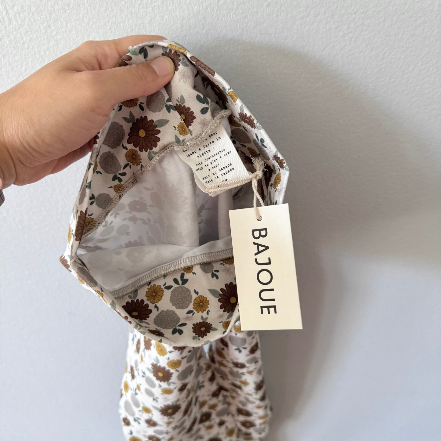 Bajoue / White x brown floral harem pants / 3-5T - New with tag