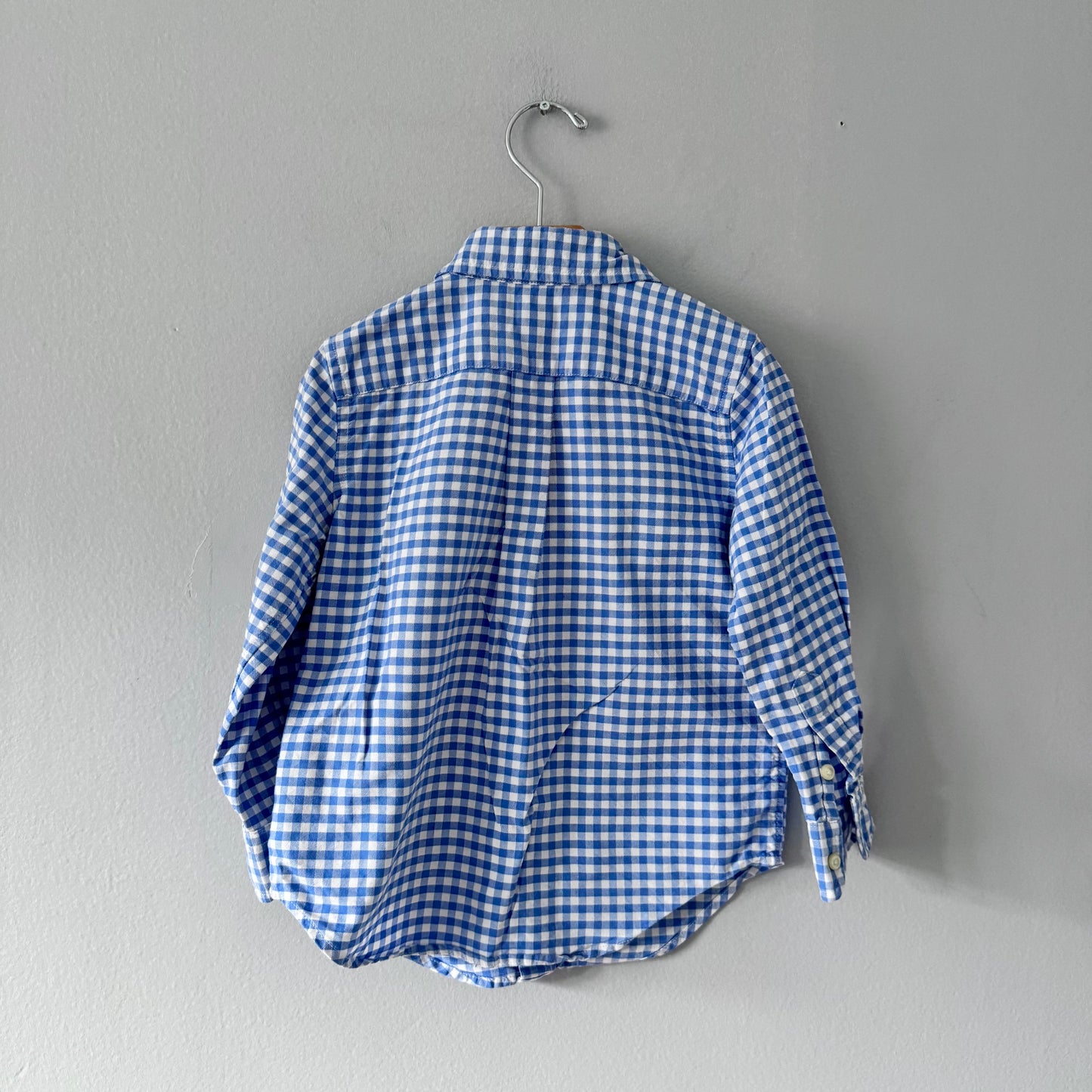 Polo Ralph Lauren / Chemise oxford à carreaux blancs et bleus / 3T
