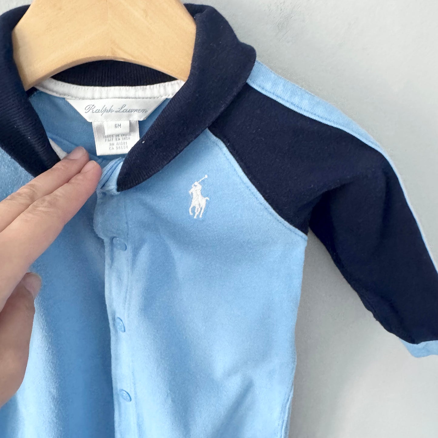 Polo Ralph Lauren / Blue x navy romper / 6M