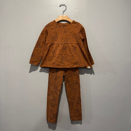 Gap	/ Brown x black dots tunic leggings set / 4Y
