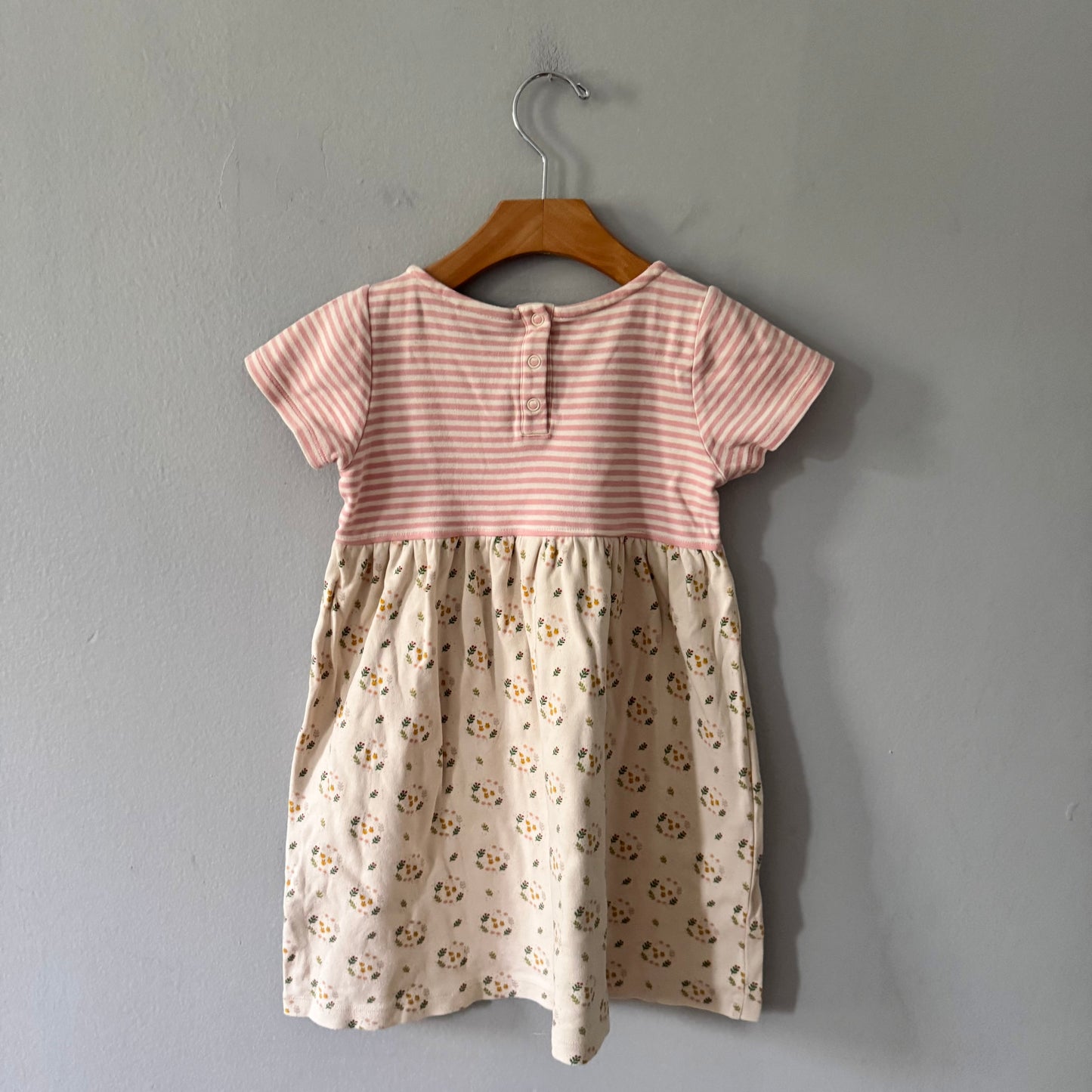 Little Green Radicals / Stripe x floral dress / 4-5Y