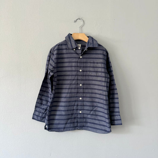 Crewcuts / Navy stripe dress shirt / 6-7Y