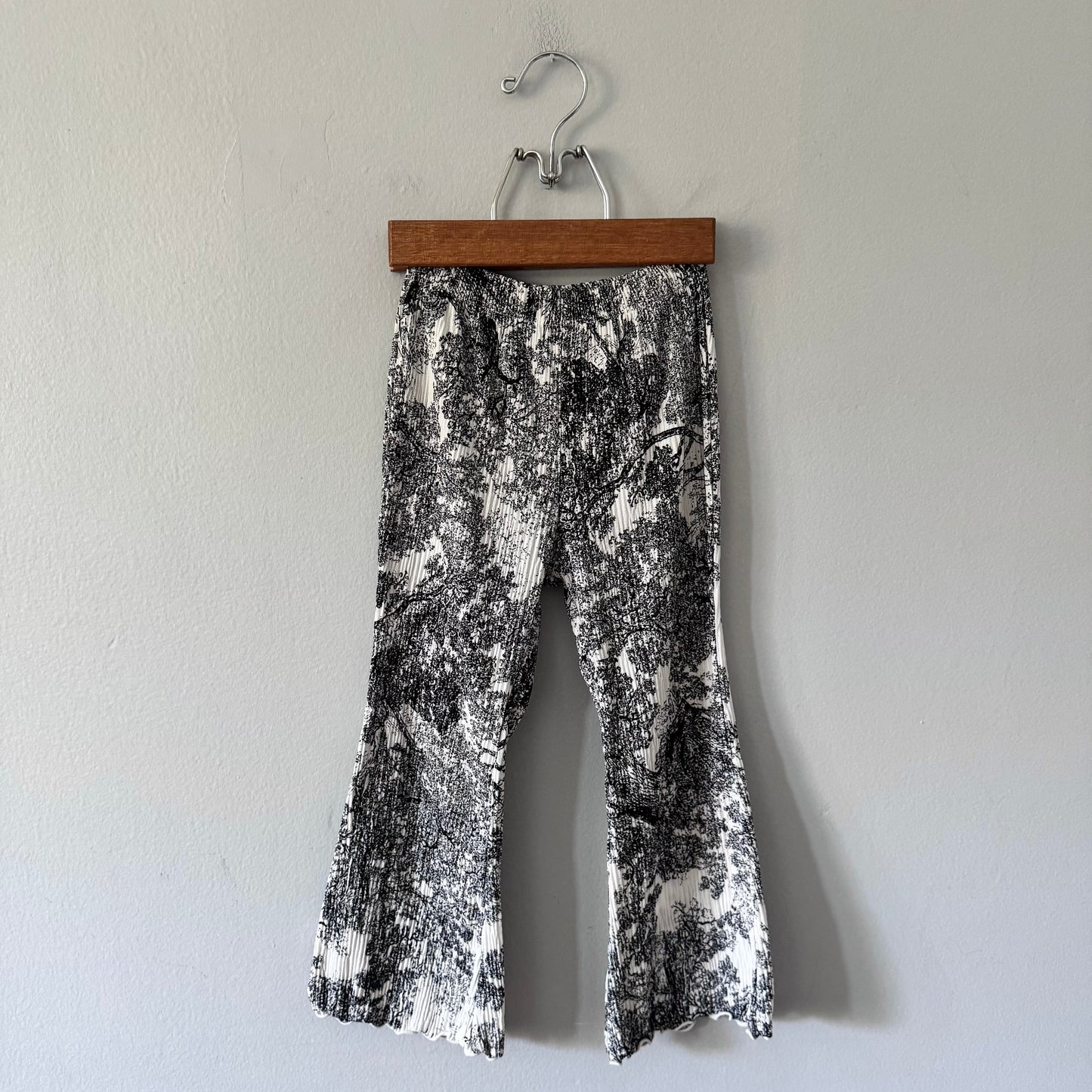 Lala bong bong / Black x white wide pants / 3-4Y