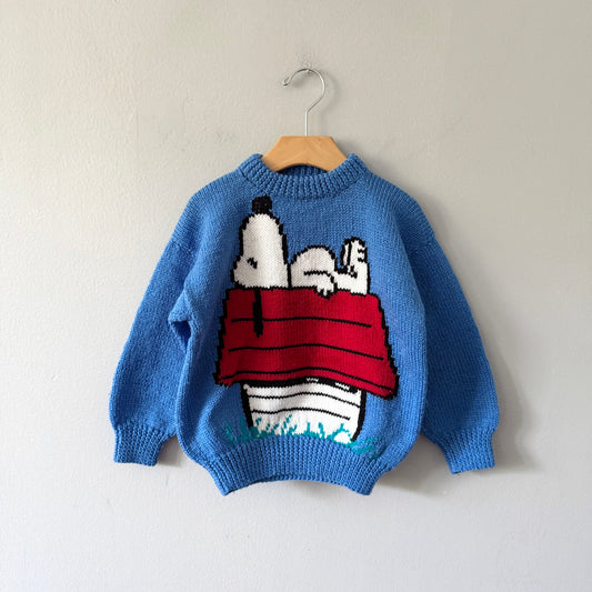 Handmade / Snoopy knit pullover / 4Y
