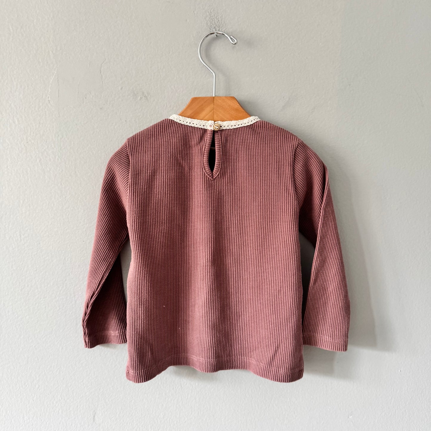 Zara / Brown waffle top / 2-3Y