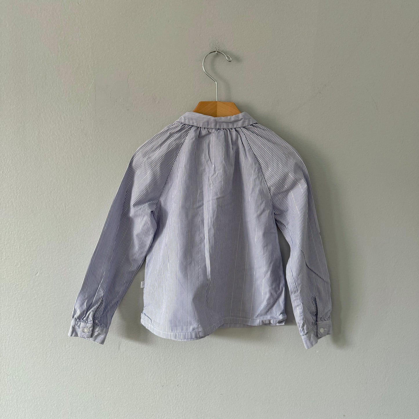 Okaidi / striped blue long sleeve shirt / 5Y