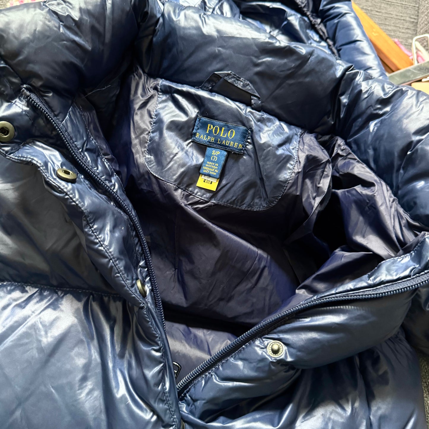 Polo Ralph Lauren / Navy long puffer coat / 7Y