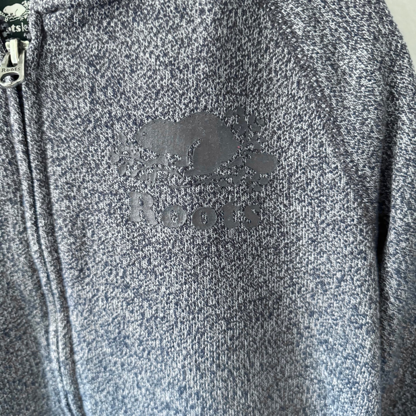 Roots / Hoodie zippé poivre et sel marine / 9-10 ans