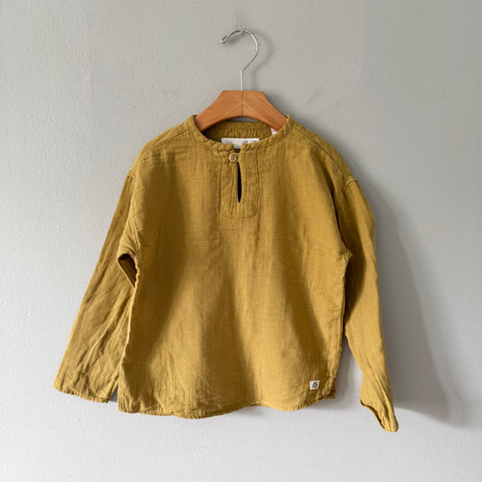 Zara / Mustard muslin long sleeve / 4-5Y