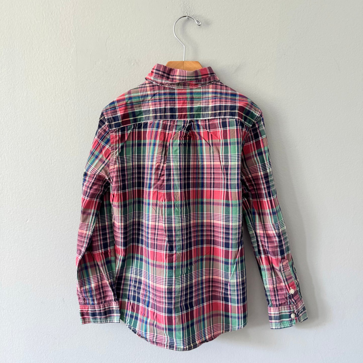 Polo Ralph Lauren / Pink green checked shirt / 7Y