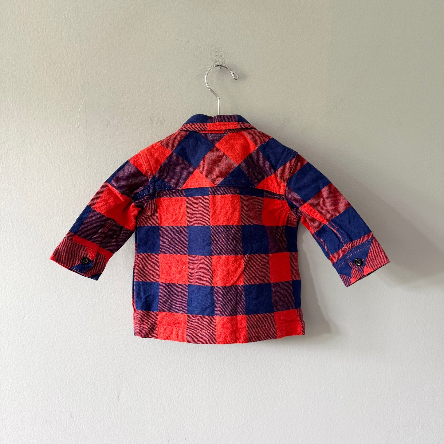 Next / Orange x blue flannel jacket / 6-9M