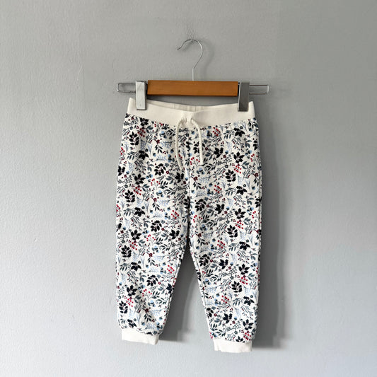 Primark / White x floral sweatpants / 2-3Y