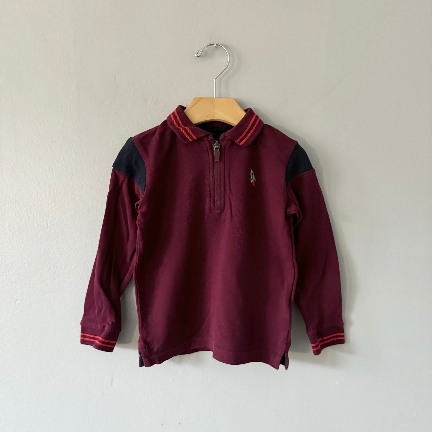 M&S / Burgundy polo shirt / 3-4Y