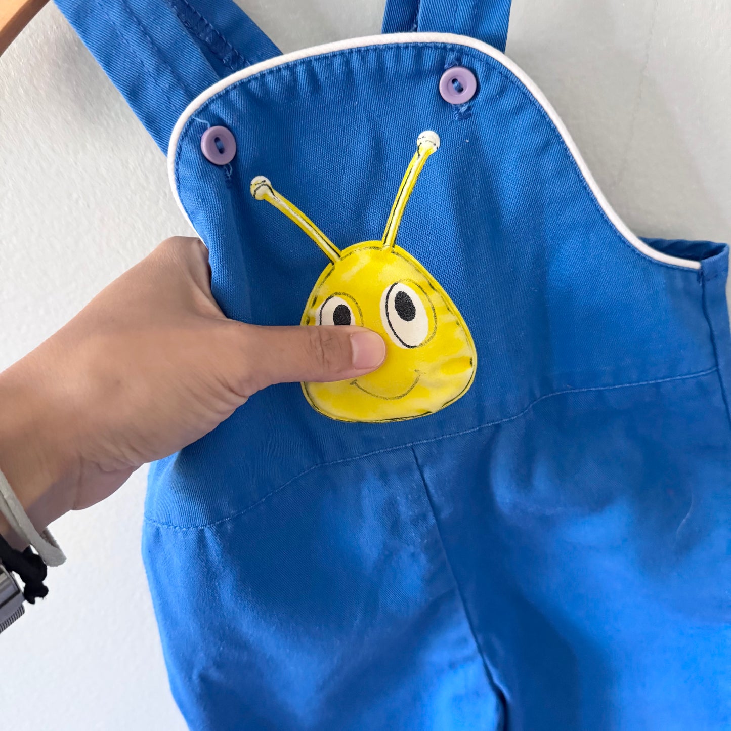 Vintage / Blue overalls with beep button / 18M