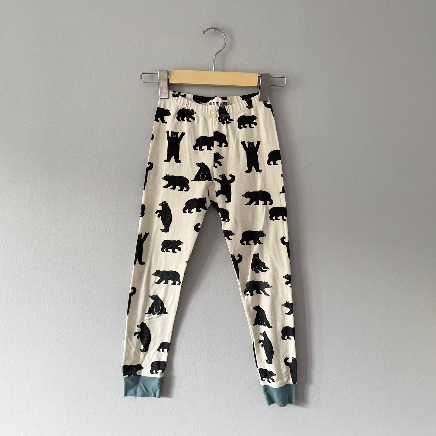 Little Blue House / White x bears pajama pants / 6Y